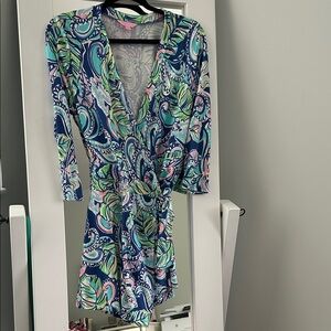 Lilly Pulitzer Paisley romper in Blue and Green